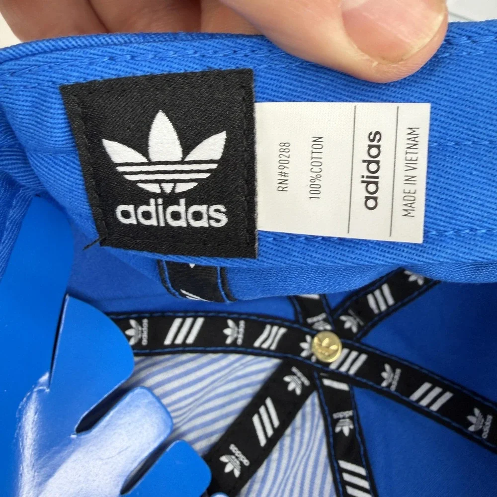 Adidas Hat Cap Strap Back Youth Blue Bluebird Trefoil Originals Washed Relaxed